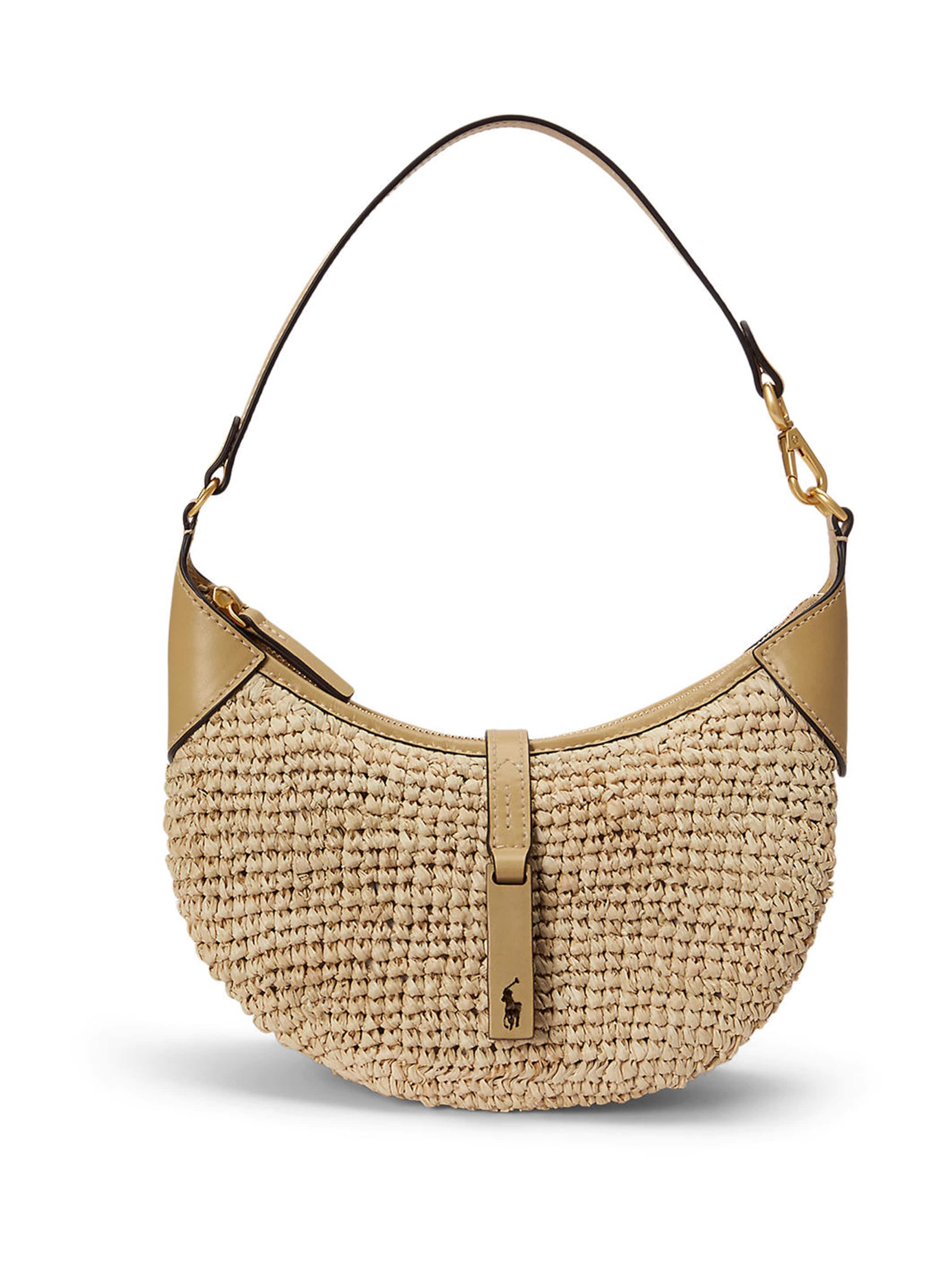 Sac bandoulière Polo Ralph Lauren en beige : devant