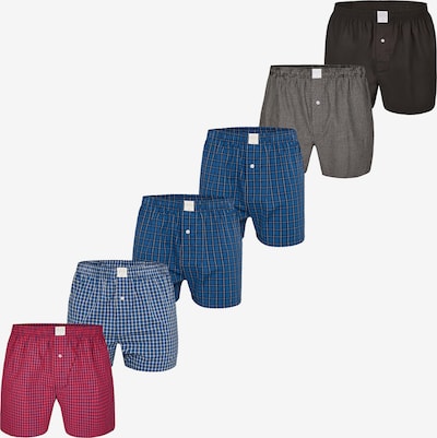MG-1 Boxershorts in de kleur Donkerblauw / Grijs / Rood / Zwart / Wit, Productweergave