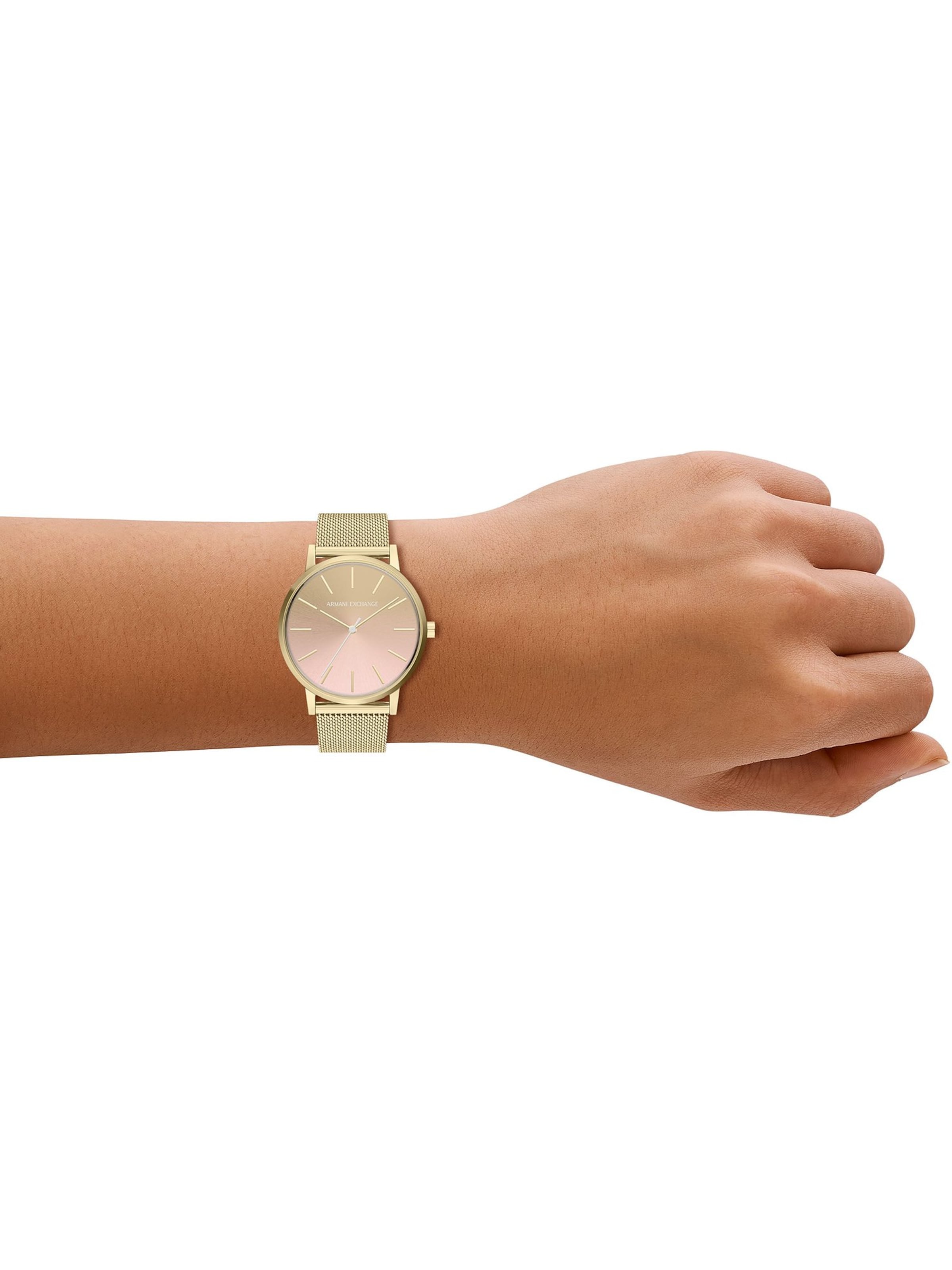 ARMANI EXCHANGE Analoguhr in Gold: Vorderseite