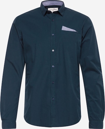 TOM TAILOR DENIM Regular fit Overhemd in Blauw: voorkant