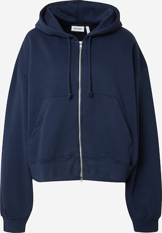 WEEKDAY Zip-Up Hoodie 'Boxy' in Blue: front