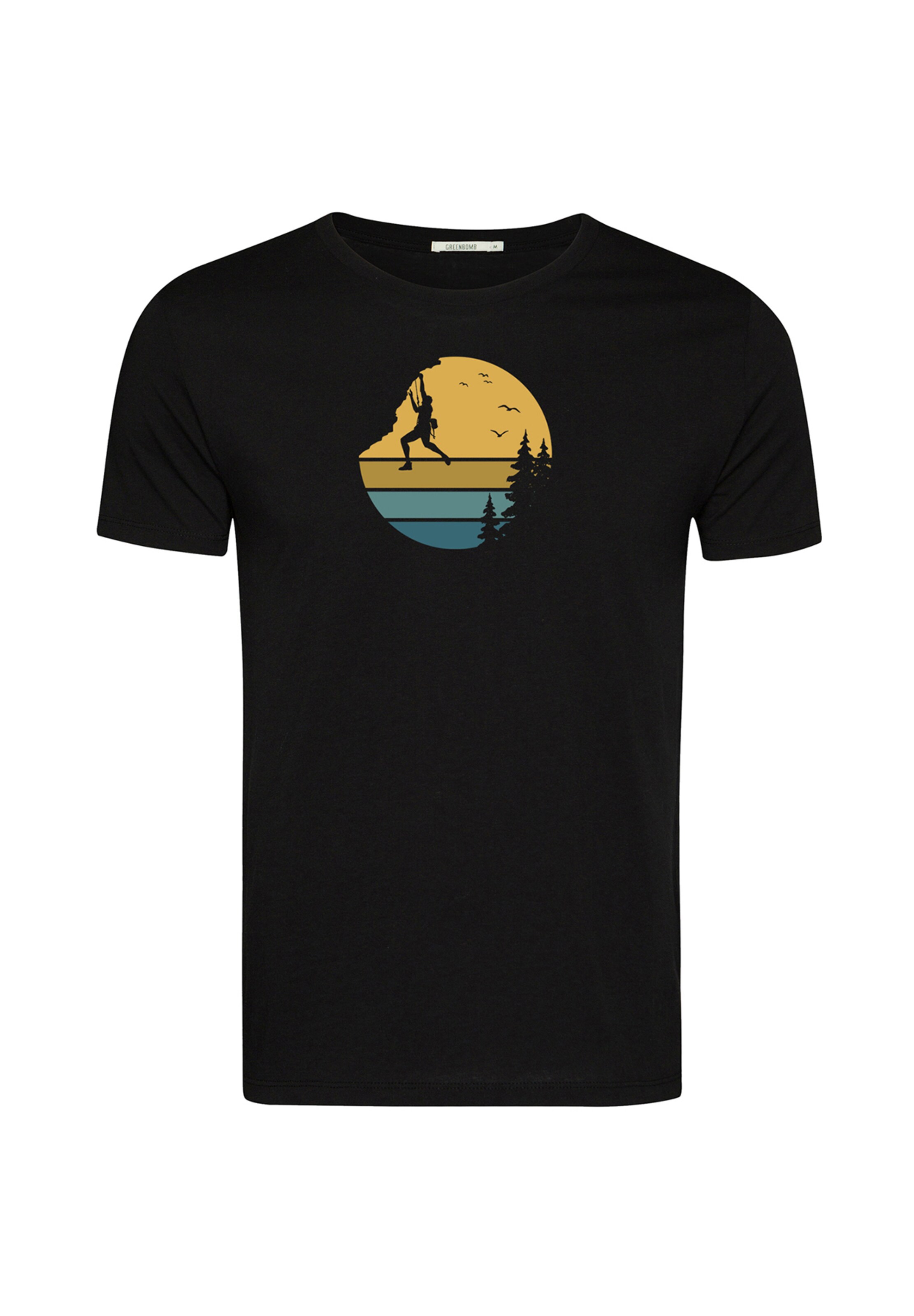 GREENBOMB Shirt 'Nature Cliffhanger' in Black: front