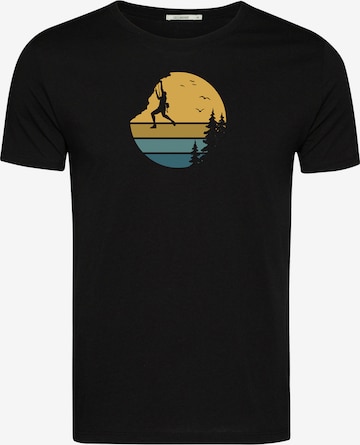GREENBOMB T-Shirt 'Nature Cliffhanger' in Schwarz: Vorderseite