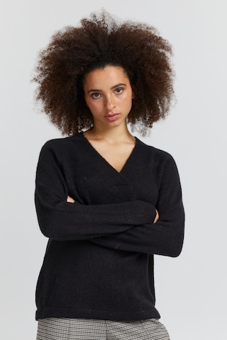 ICHI Sweater 'KAMARA' in Black: front