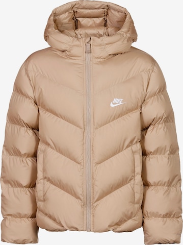 Nike Sportswear Winterjacke in Beige: Vorderseite