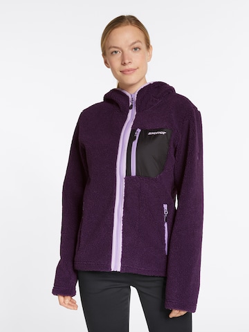ZIENER Athletic Fleece Jacket 'JUHA' in Purple: front