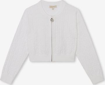 Michael Kors Kids Knit Cardigan in White: front