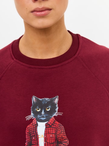 Sweat-shirt 'Country Cat' Cat e Lolette en rouge