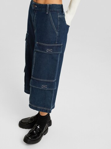 Wide leg Jeans de la Bershka pe albastru