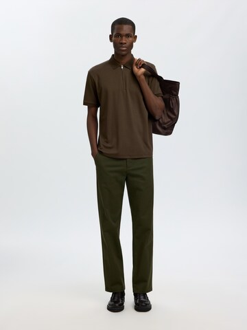 SELECTED Poloshirt in Braun