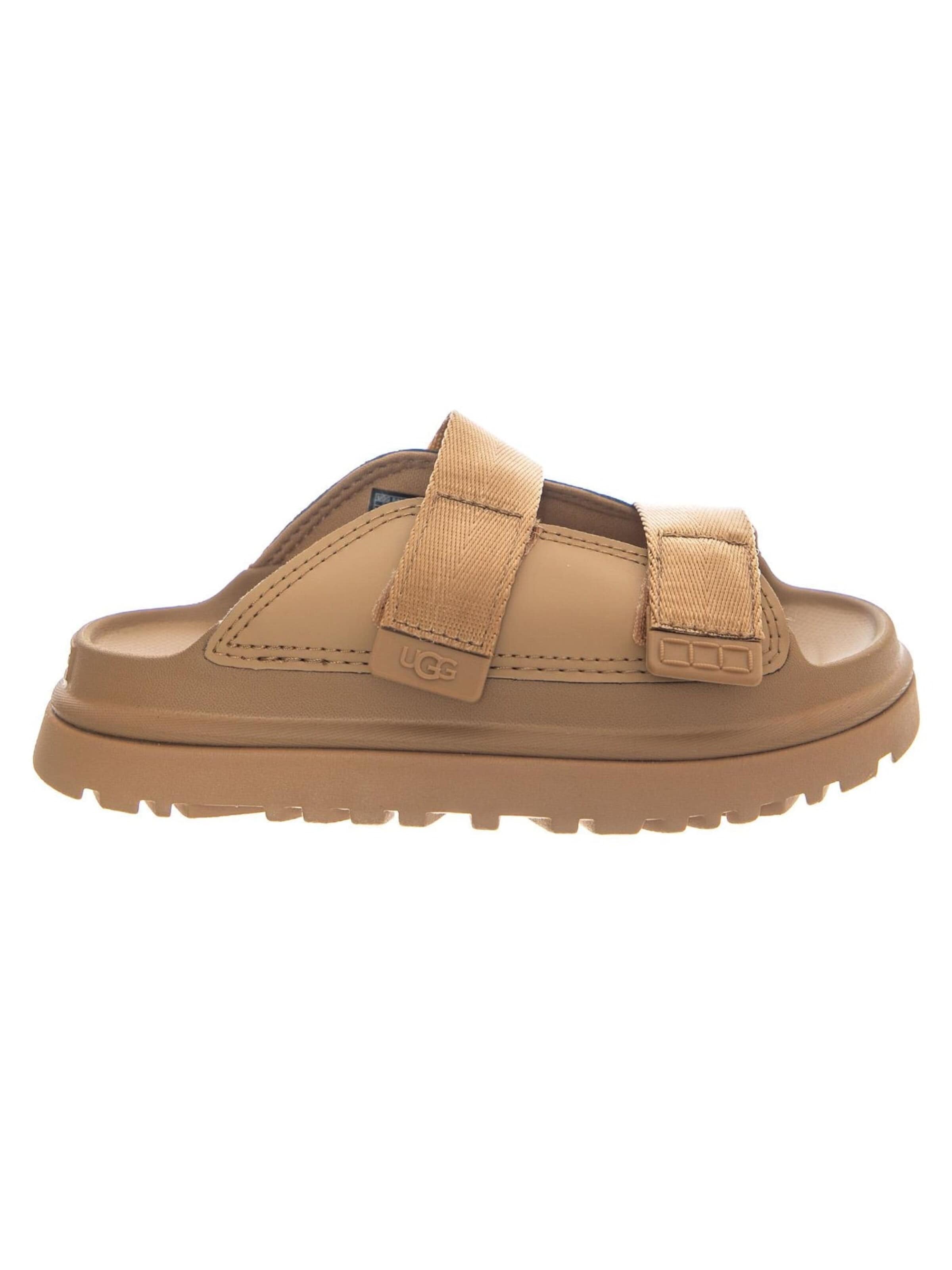 UGG Sandal 'K GOLDENGLOW SLIDE DARK SAND' in Beige: front