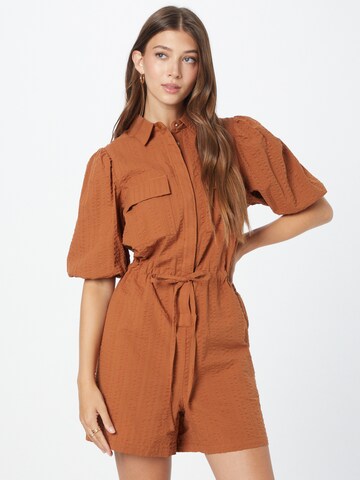 minimum Jumpsuit in Bruin: voorkant