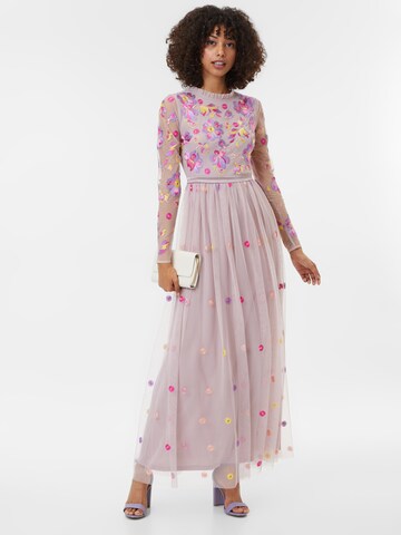 Frock and Frill Evening Dress in Pink