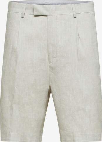 SELECTED HOMME Regular Pleat-Front Pants in Beige: front