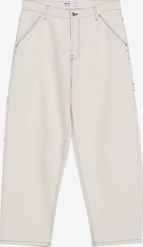 Bershka Loose fit Jeans in White: front