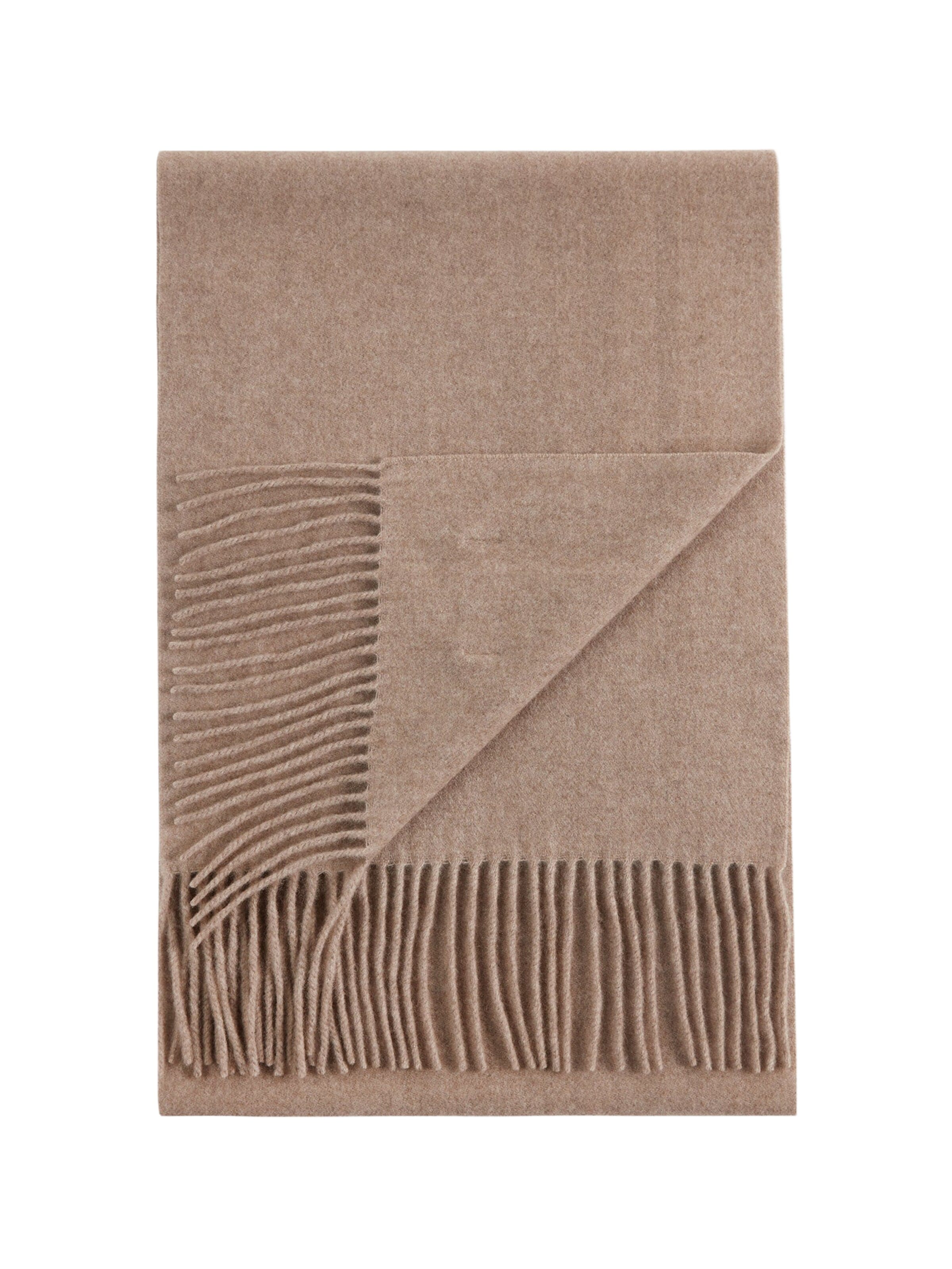 GOBI Cashmere Halsduk 'Unisex Cashmere Fringed Scarf' i grå: framsida