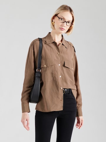 Chemisier 'HONORIA' sessun en marron : devant