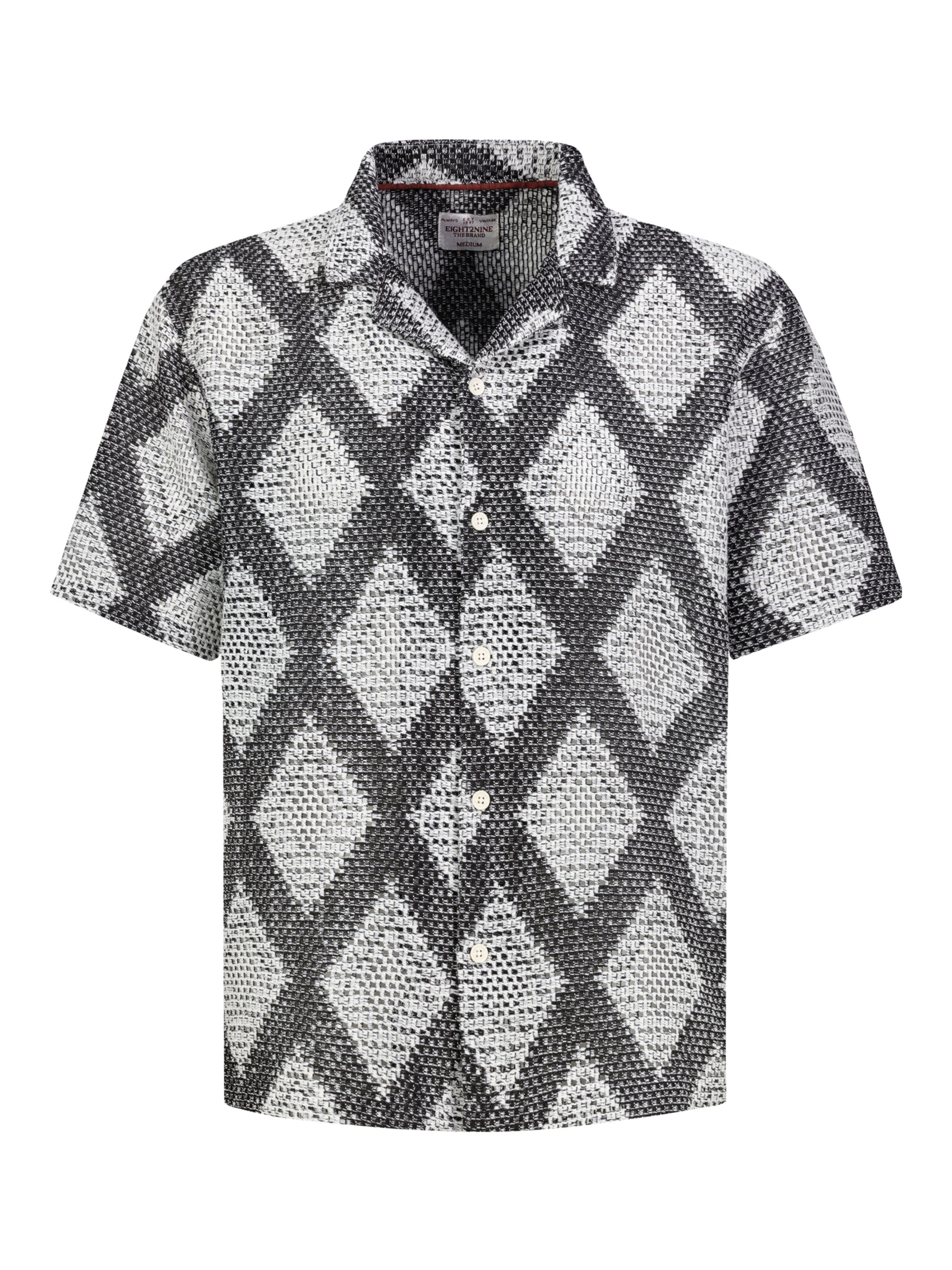 Eight2Nine Button Up Shirt in Black: front