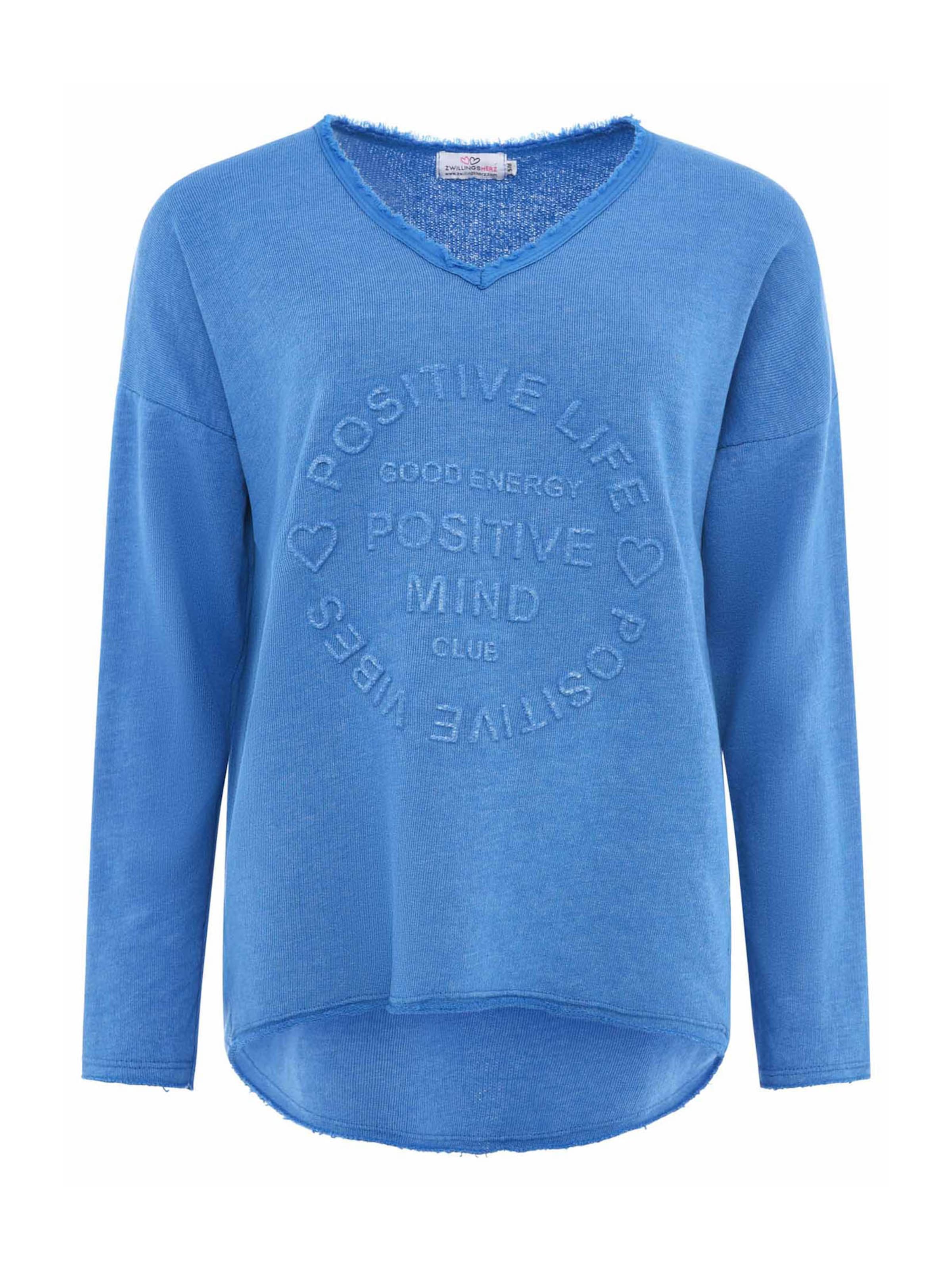 Zwillingsherz Bluzka sportowa &#x27;Positive Mind&#x27; w kolorze niebieski: przód