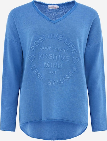 Felpa 'Positive Mind' di Zwillingsherz in blu: frontale