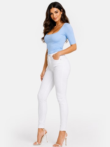 PANTHEROAR Majica 'Caro Neck Short Sleeve Top' | modra barva