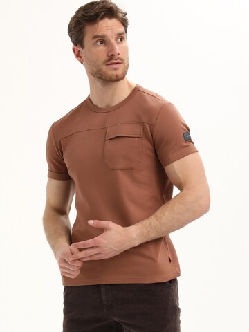 Gabbiano Shirt 'Interlock Diagonal' in Bruin