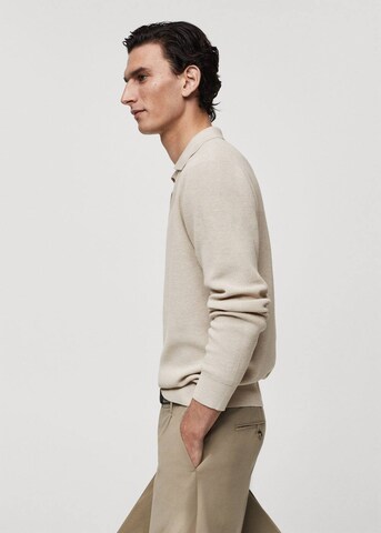 MANGO MAN Sweater 'Cottonp' in Beige