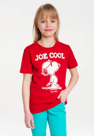 LOGOSHIRT Shirt 'Snoopy - Peanuts' in Rood: voorkant