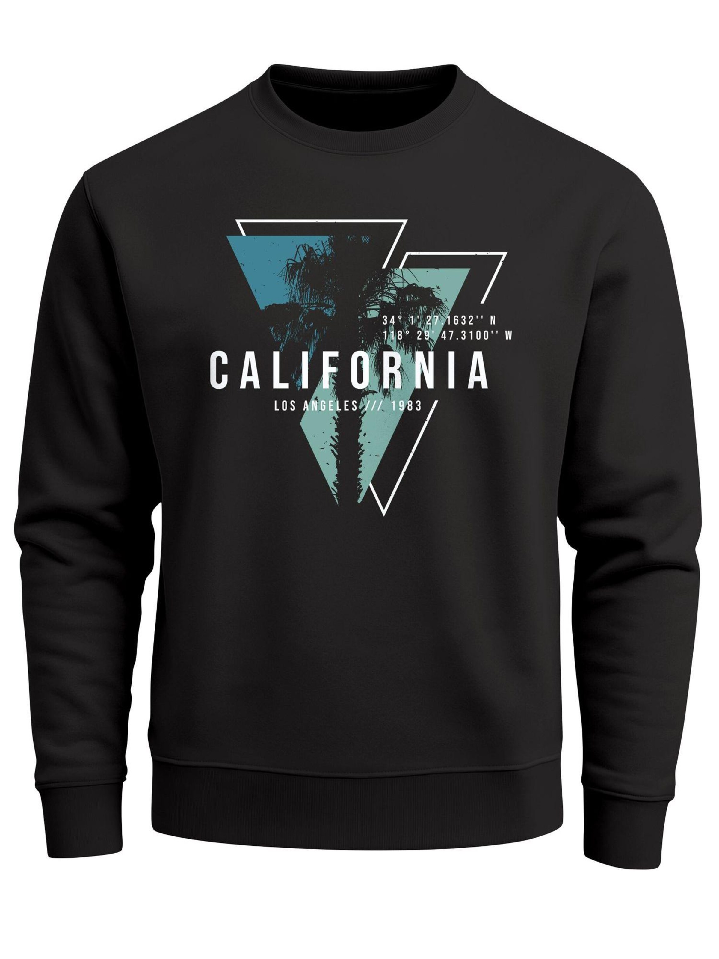 Neverless Sweatshirt 'California geometric' in Black: front