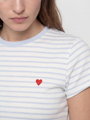 Antargo Shirt 'Women´s Stripes & Heart T-Shirt' in Blue