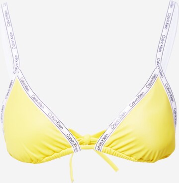 Calvin Klein Swimwear Triangle Bikini top in Yellow: front