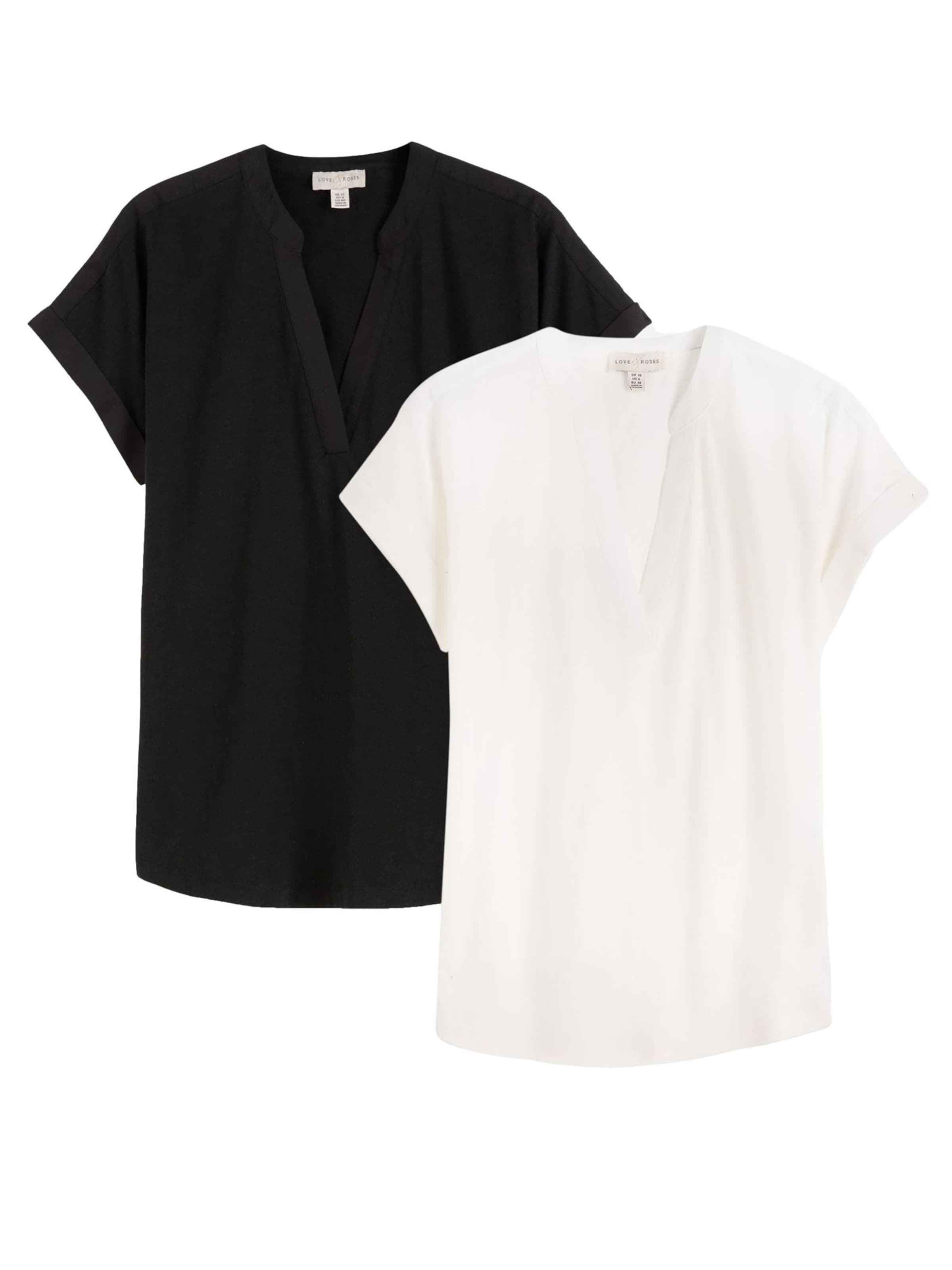 love & roses Shirt in Zwart: voorkant