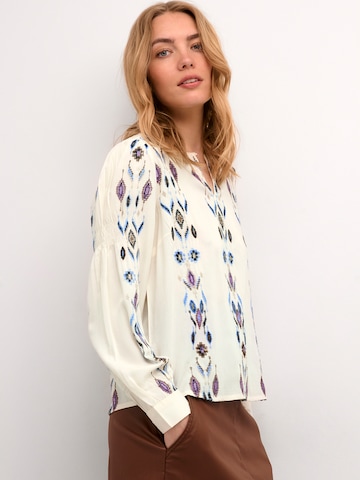 Cream Blouse 'Polly' in Beige: voorkant