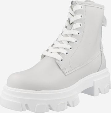 The Original 1936 Copenhagen Lace-Up Ankle Boots 'The Nina' in White: front