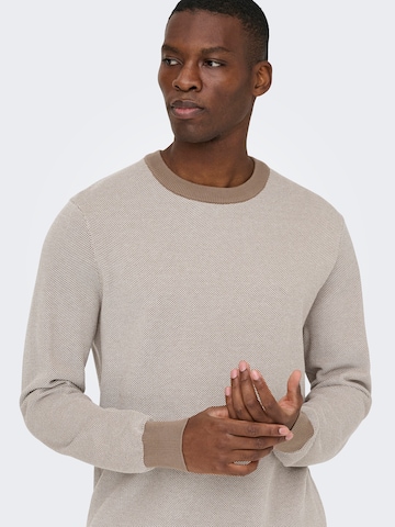Only & Sons Sweater 'ONSTAP' in Beige