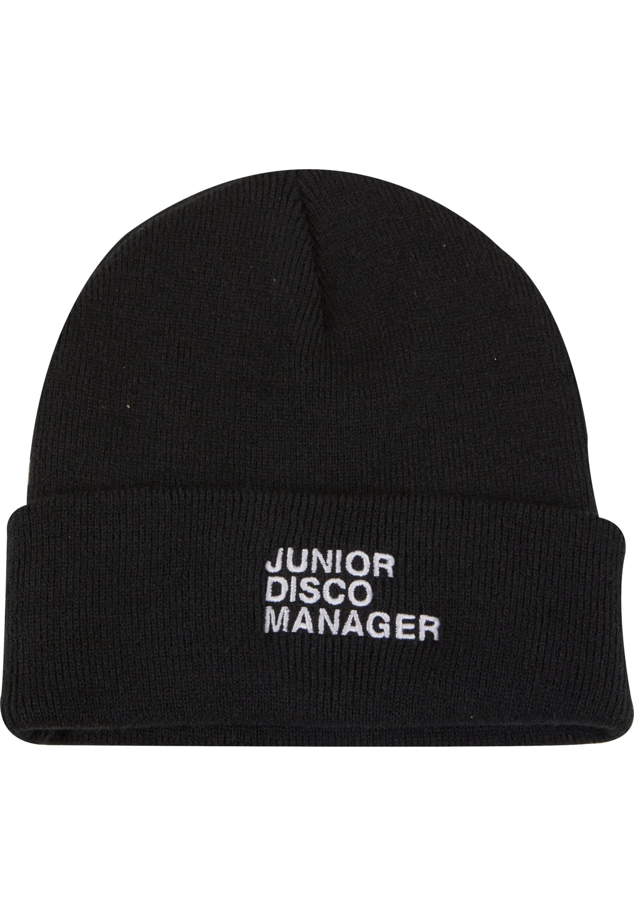 Pica Pica Beanie 'Junior Disco Manager' in Black: front