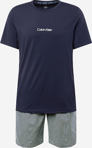 Pyjama court Calvin Klein Underwear en bleu : devant