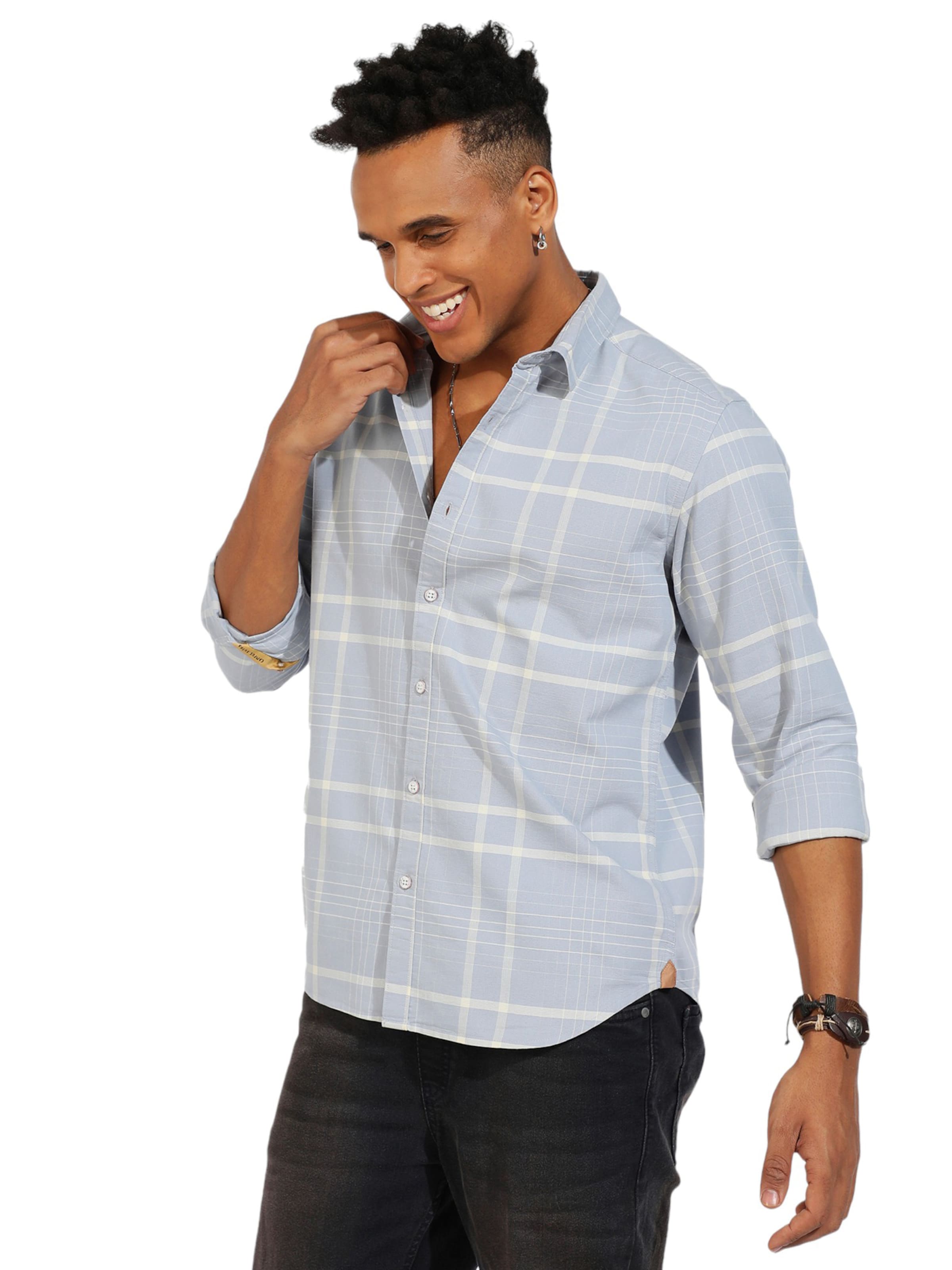 Campus Sutra Regular fit Πουκάμισο ' Caiden ' σε γκρι