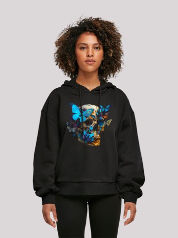 F4NT4STIC Sweatshirt 'Totenkopf Schmetterling' in Schwarz: Vorderseite