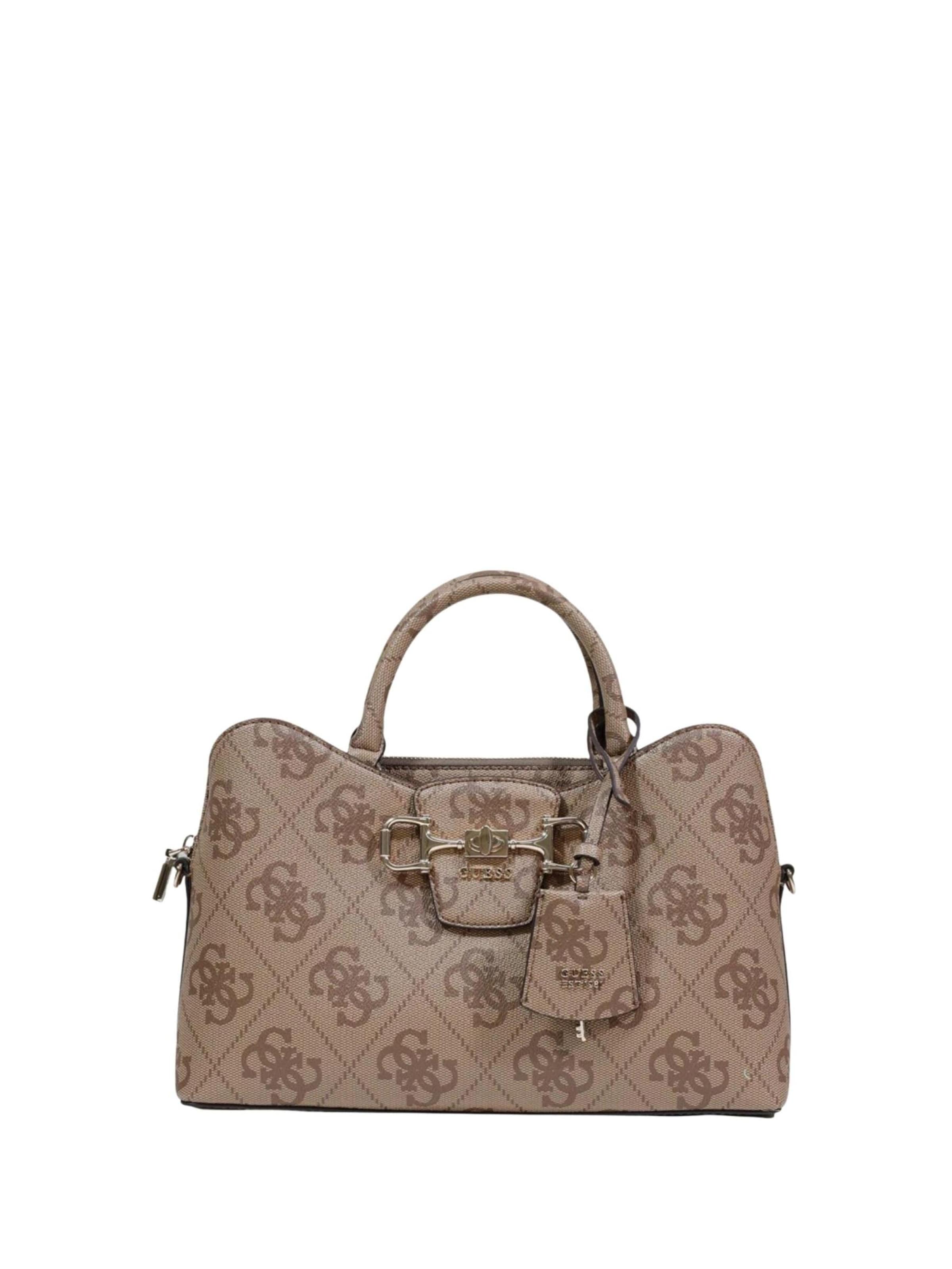 Borsa a mano 'GUESS BORSA A MANO JANIE LOGO' di GUESS in marrone: frontale