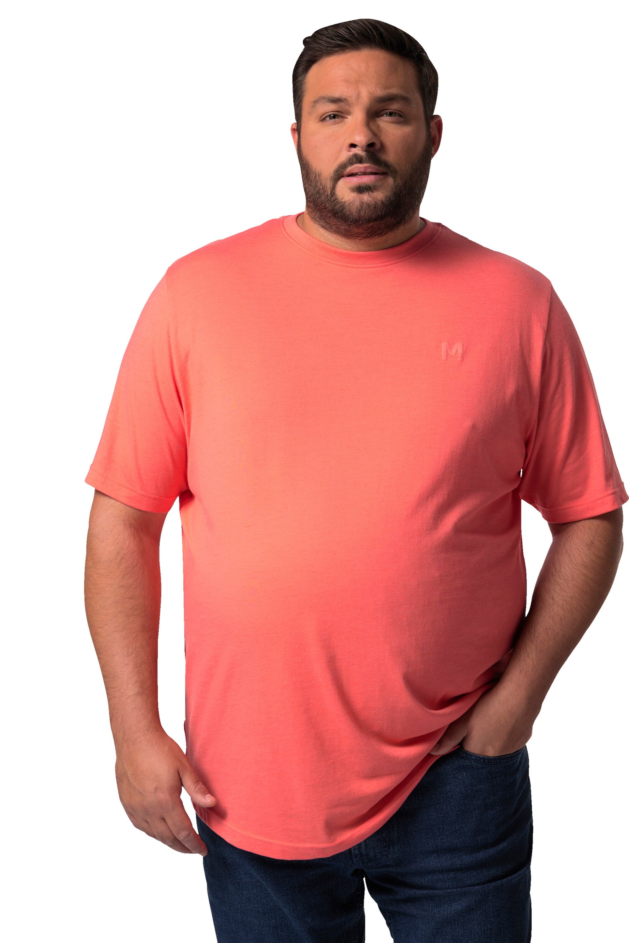 Men Plus T-Shirt in Orange: Vorderseite