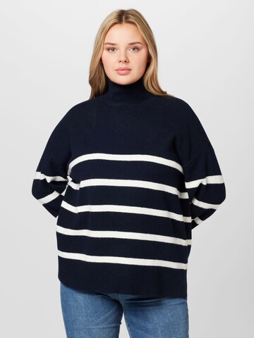 PIECES Curve Sweater 'NUSKA' in Blue: front