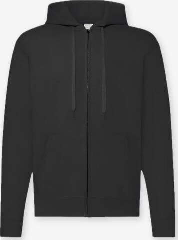 Giacca di felpa 'Zip Hoodie' di FRUIT OF THE LOOM in nero: frontale