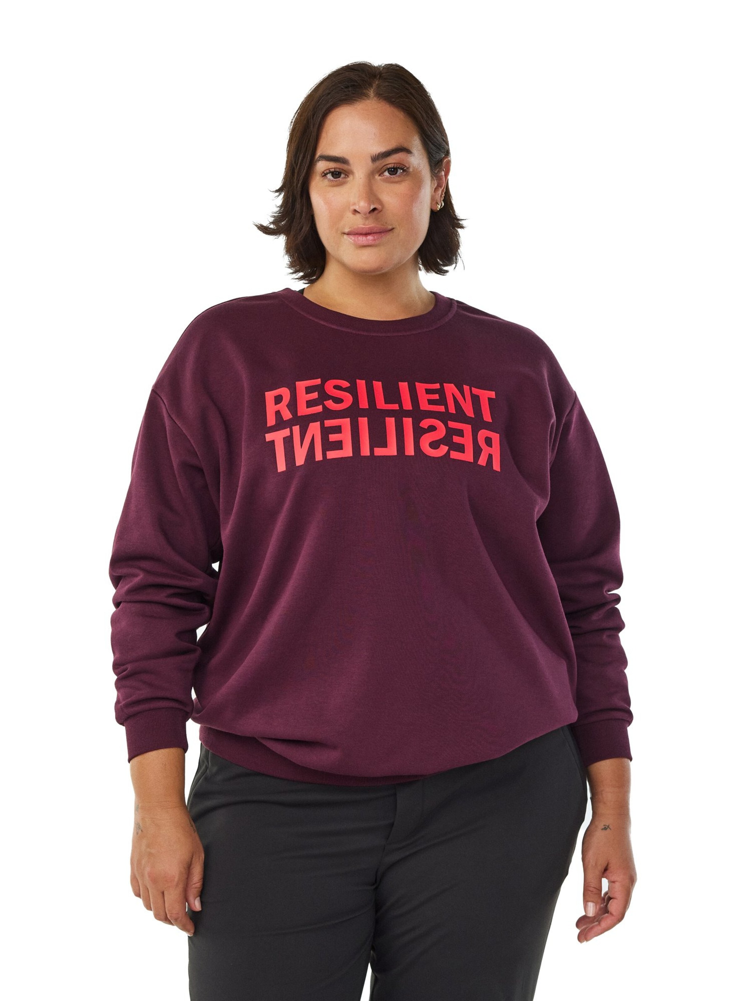 Active by Zizzi Pullover 'Cannie' in Lila: Vorderseite