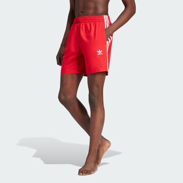 ADIDAS ORIGINALS Board Shorts 'Adicolor 3-Stripes' in Red