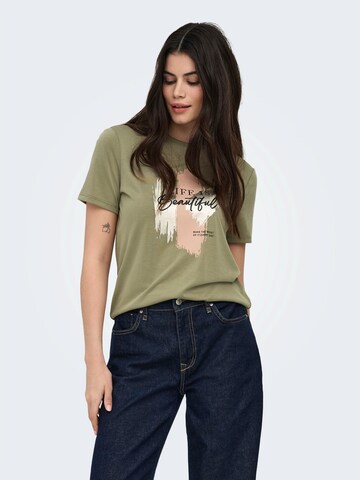 ONLY Μπλουζάκι 'ONLFREE' σε πράσινο: μπροστά