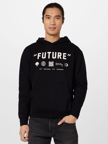 TOM TAILOR DENIM Sweatshirt in Black: front