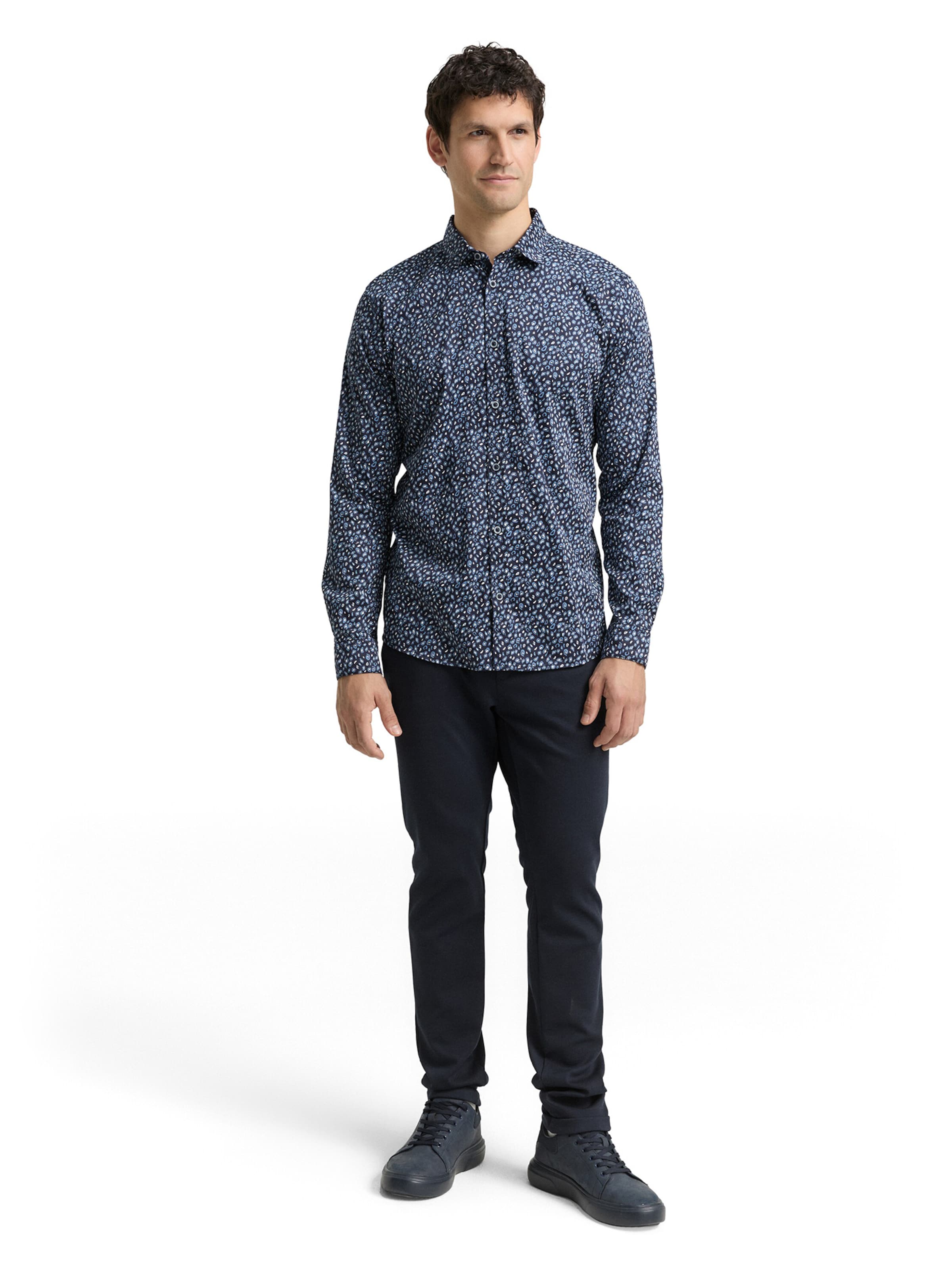 TOM TAILOR Слим Рубашка в Синий