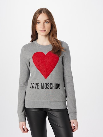 Sweat-shirt 'FELPA' Love Moschino en gris : devant
