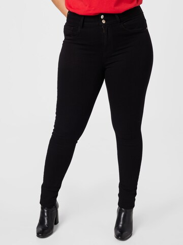 ONLY Carmakoma Skinny Broek 'Storm' in Zwart: voorkant